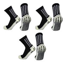 Kit 3 pares Meia Antiderrapante Futebol Esportivo Profissional Meião Tipo Trusox Pro Soccer Prosocks