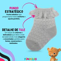 Kit 3 Pares Meia Baby Infantil Festa Batizado Casamento Aniversário Princesa Babadinho Renda Enxoval Pimpolho