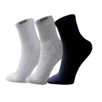 Kit 3 Pares Meia Cano Alto Masculino Dia a Dia Sport