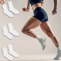 Kit 3 Pares Meia Cano Alto Respirável Fitness Academia