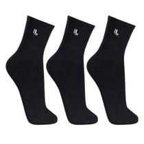 Kit 3 Pares Meia Cano Médio Algodão Social Calçado Tênis Lupo Sapato Pé Casual Inverso Roupa Masculino Feminina Viagem