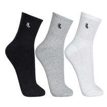 Kit 3 Pares Meia Cano Médio Algodão Social Calçado Tênis Lupo Sapato Pé Casual Inverso Roupa Masculino Feminina Viagem