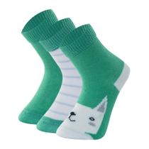 Kit 3 pares meia cas c medio bebe c/lycra infantil mash 16-21 verde bichinhos raposa Kit 3 pares meia cas c medio bebe c/lycra infantil mash 16-21 verde bichinhos raposa