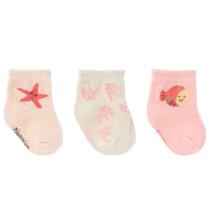 Kit 3 Pares Meia Colorida Pimpolho Tamanho RN Menina