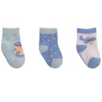 Kit 3 Pares Meia Colorida Pimpolho Tamanho RN Menino Kit 3 Pares Meia Colorida Pimpolho Tamanho RN Menino