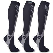 Kit 3 Pares Meia de Compressão Elástica Anti Varizes Trombose Má Circulação Original