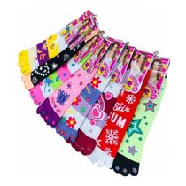 Kit 3 Pares Meia Dedinhos Frio Inverno Lisa E Listrada