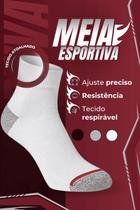Kit 3 Pares Meia Esportiva Cano Curto Tecido Tecnológico Atoalhado Confortável Toque Macio Up 5186