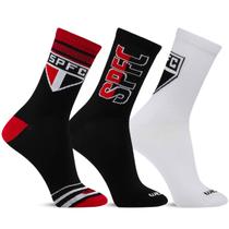 Kit 3 Pares Meia Esportiva Masculina Running Bike Gym Clube São Paulo Kit 3 Pares Meia Esportiva Masculina Running Bike Gym Clube São Paulo