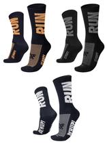 Kit 3 Pares Meia HUPI RUN Corrida Esportiva 36-42 Cano Médio