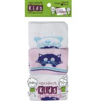 Kit 3 Pares Meia Infantil Feminina Dallf