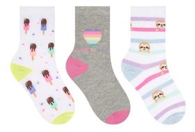 Kit 3 Pares Meia Infantil Menina Cano Longo Algodão Selene 2451 Kit 3 Pares Meia Infantil Menina Cano Longo Algodão Selene 2451