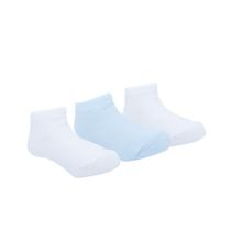 Kit 3 Pares Meia Lisa Cano Baixo Algodão Branca Azul Pimpolho Kit 3 Pares Meia Lisa Cano Baixo Algodão Branca Azul Pimpolho