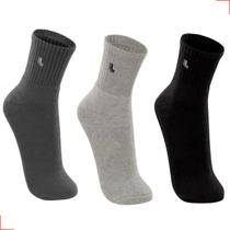 Kit 3 Pares Meia Lupo Cano Médio Masculina Esporte