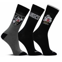 Kit 3 pares Meia Masculina Casual Clube VASCO DA GAMA Kit 3 pares Meia Masculina Casual Clube VASCO DA GAMA