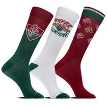 Kit 3 pares Meia Masculina Casual FLUMINENSE Futebol Clube