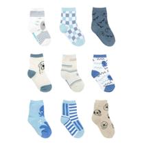 Kit 3 Pares Meia Pimpolho Antiderrapante Sortido Algodão Kit 3 Pares Meia Pimpolho Antiderrapante Sortido Algodão