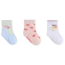 Kit 3 Pares Meia Presente Pimpolho 16-20 (6-12m) Menina