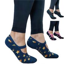 Kit 3 Pares Meia Sapatilha Pilates Fitness Antiderrapante Kit 3 Pares Meia Sapatilha Pilates Fitness Antiderrapante