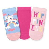 Kit 3 Pares Meia Soquete Infantil Bebê Menino Menina N.17 ao 22 - Cia da Meia Kit 3 Pares Meia Soquete Infantil Bebê Menino Menina N.17 ao 22 - Cia da Meia