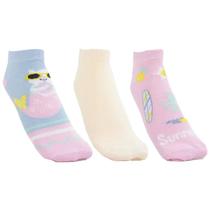 Kit 3 Pares Meia Soquete Infantil Bebê Menino Menina N.23 ao 26 Cia da Meia