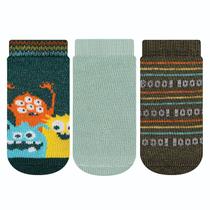 kit 3 Pares Meia Soquete Recém Nascido Estampado Menino Menina N. 13 ao 16 - Cia da Meia