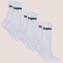 Kit 3 Pares Meia Topper Cano Médio Para Treino e Uso Casual