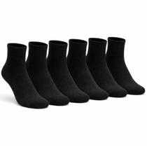 Kit 3 Pares Meias Cano Médio Academia Atoalhado Sport Fit Cor:Todas PretasTamanho:G - 39 a 43