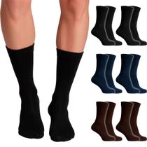 Kit 3 Pares Meias Casual Social Casual Algodão Cano Alto Confortável Clássica Elegante Masculina Tamanho:Tamanho Único 3