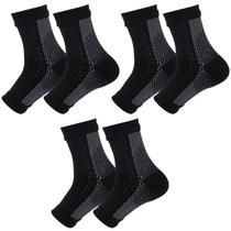 Kit 3 pares meias compressão pretas alívia dor pés fascite plantar