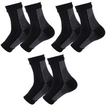 Kit 3 pares meias compressão pretas alívia dor pés fascite plantar Kit 3 pares meias compressão pretas alívia dor pés fascite plantar