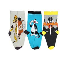 Kit 3 Pares Meias Divertidas Personagens Adulto Masculina G