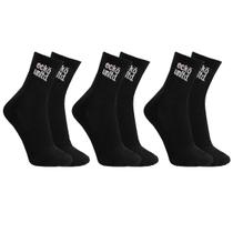 Kit 3 Pares Meias Ecko Unltd Cano Médio Feminino Preto