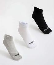 Kit 3 Pares Meias Feminina Soquete Branco-78060