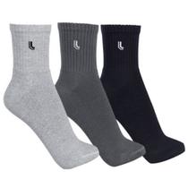 Kit 3 Pares Meias Lupo Masculina 03245-089, Cores Sortidas, Tamanho 41-44