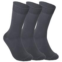 Kit 3 Pares Meias Masculinas Oficina Reserva Algodão Modal Social Cano Alto Confortável