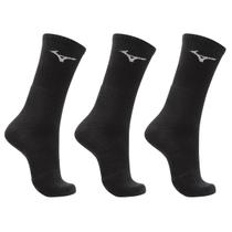 Kit 3 Pares Meias Mizuno Cano Alto Training Unissex Preto -