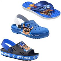 Kit 3 pares Sandália Babuche Bebê Chinelo Masculino Patrulha Novidade Kit 3 pares Sandália Babuche Bebê Chinelo Masculino Patrulha Novidade