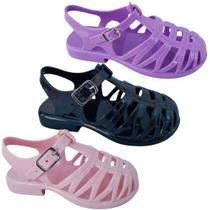 Kit 3 Pares Sandália Infantil Feminina Percatinha Menina Tratorada Estilosa Glitter Escolar