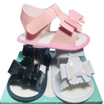 Kit 3 Pares Sandálias Femininas Laço Para Bebê Menina Kit 3 Pares Sandálias Femininas Laço Para Bebê Menina