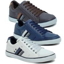 Kit 3 Pares Sapatenis Masculino Elástico Casual Social Confortável 755