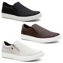 Kit 3 pares sapatênis Slip-on Masculino - Connect way