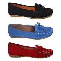 KIT 3 Pares Sapatilha Mocassim Aloba Costurado à Mão Moda Pé 1