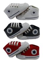 Kit 3 pares Sapatinho Bebê Tênis Cano Alto Menino