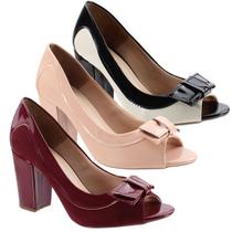 Kit 3 pares Sapato Peep Feminino Salto Alto Atacado Revenda