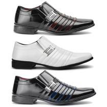 kit 3 pares Sapato social masculino colorido estilo evangélico
