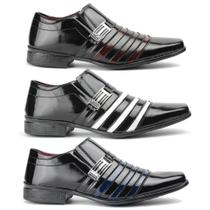 kit 3 pares Sapato social masculino colorido estilo evangélico