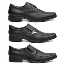 Kit 3 Pares Sapato Social Masculino Elegante Dia a Dia