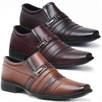 Kit 3 Pares Sapato Social Masculino Moderno Elegante