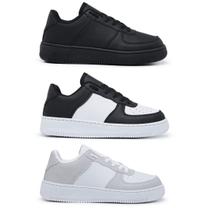 Kit 3 Pares Sneakers Casual Feminino e Masculino Moda Blogueira